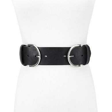Women's LC Lauren Conrad Double Harness Buckle Wide Stretch Waist Belt