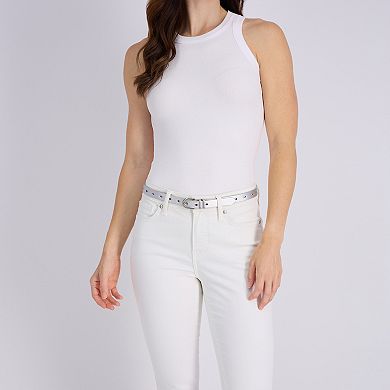 Women's LC Lauren Conrad 2-Piece Mixed Metallic Skinny Casual Belts Set