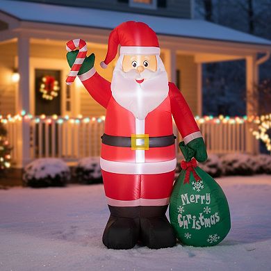 Inflatable Light-Up 6ft Santa Outdoor Christmas Decor