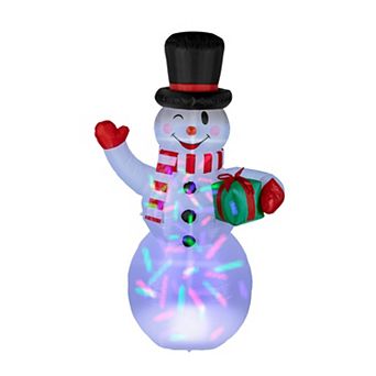 Inflatable 7ft Disco Light-Up Snowman Outdoor Decor