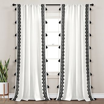 Lush Decor Aztec Tasseled Window Curtain Panel