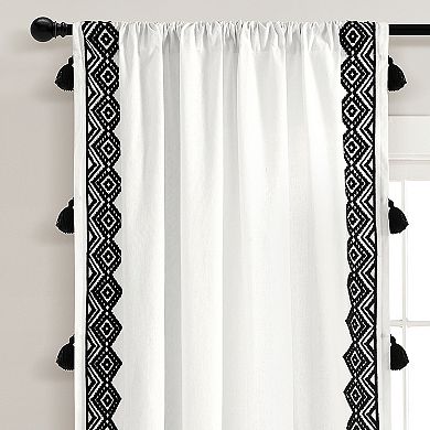Lush Decor Aztec Tasseled Window Curtain Panel