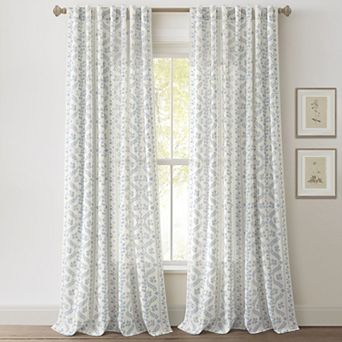 Lush Decor Doreen Light-Filtering Floral Set of 2 Window Curtain Panels