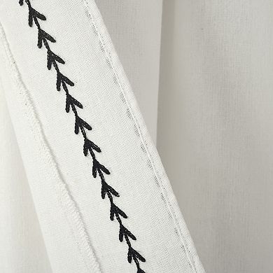 Lush Decor Olivia Ric Rac Embroidery Border Single Window Curtain Panel