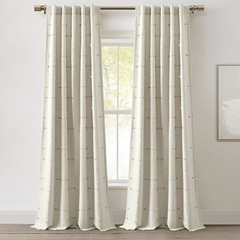 Lush Decor Boho Stripe Clip Jacquard Set of 2 Window Curtain Panels