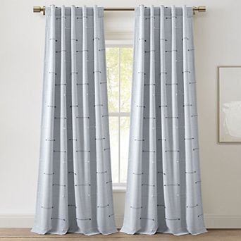 Lush Decor Boho Stripe Clip Jacquard Set of 2 Window Curtain Panels
