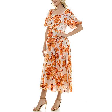 Women's Taylor Dress Squareneck Ruffled Maxi Dress