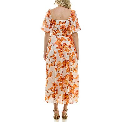 Women's Taylor Dress Squareneck Ruffled Maxi Dress