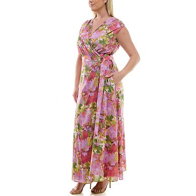 Women's Taylor Dress Printed Metallic Maxi Dress