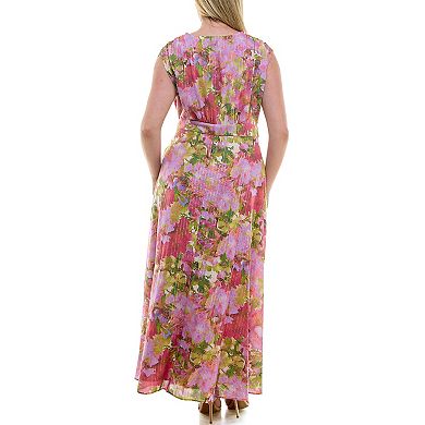 Women's Taylor Dress Printed Metallic Maxi Dress