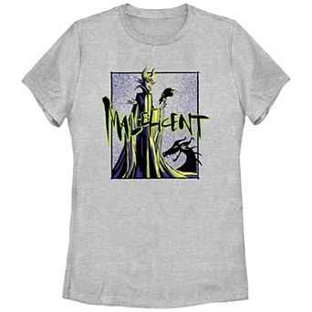 Disney's Villains Maleficent Green Glow Juniors' Graphic Tee
