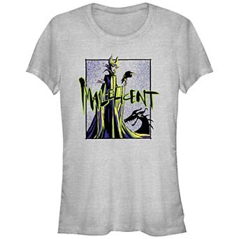 Disney's Villains Maleficent Green Glow Juniors' Graphic Tee
