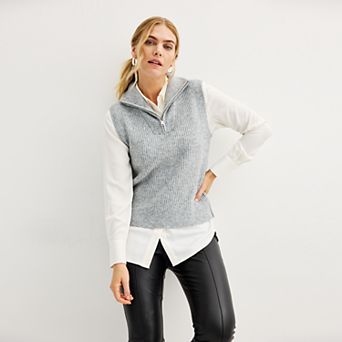 Women's Nine West Quarter Zip Vest