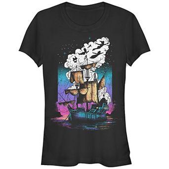 Disney's Peter Pan Pirate Ship Juniors' Fitted Graphic Tee