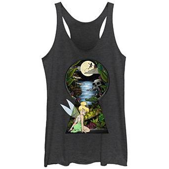 Disney's Peter Pan Never Land Trough A Keyhole Tri-Blend Juniors' Graphic Racerback Tank