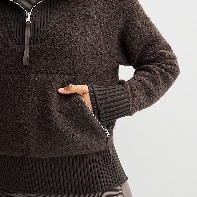 Women's FLX Chunky Quarter Zip Boucle Sweater