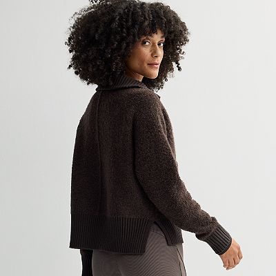 Women's FLX Chunky Quarter Zip Boucle Sweater
