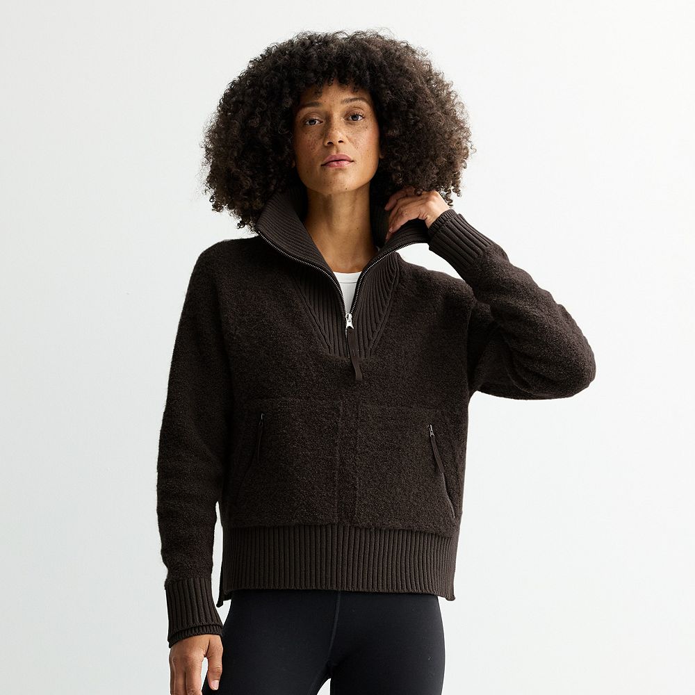 MANOF BOUCLE HALF ZIP TOPS Sサイズ Wool Cashmere Half Zip Sweater – MONROW