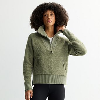 Women's FLX Chunky Quarter Zip Boucle Sweater