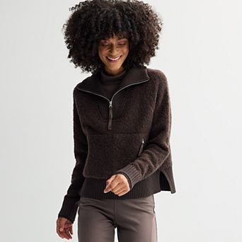 Women's FLX Chunky Quarter Zip Boucle Sweater