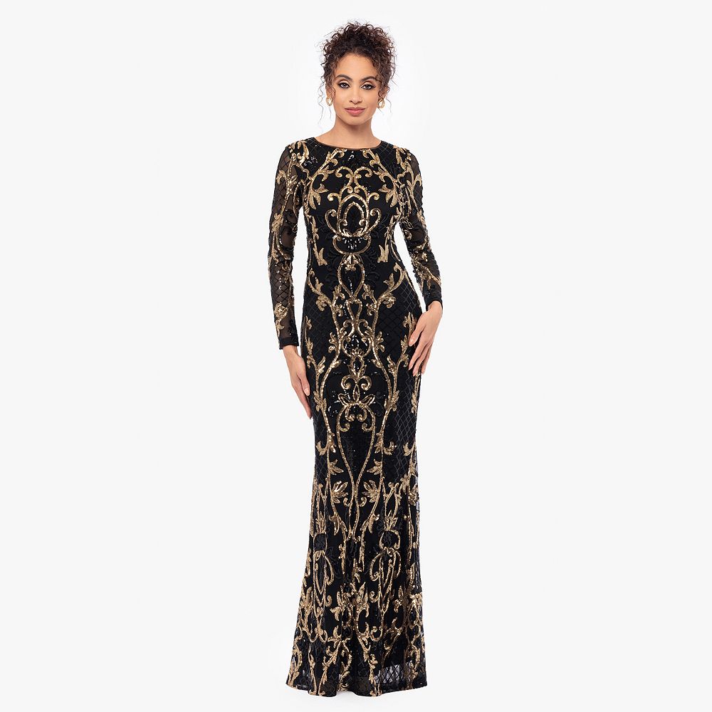 kohls gold dress Embellished Scoop-Neck Thigh-Split Maxi Dress in Gold - 8 main image 0