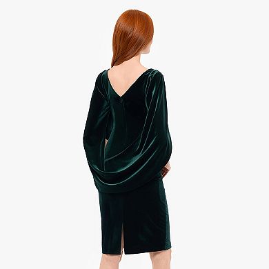 Women's BA Nites Short Velvet Drape Back Dress