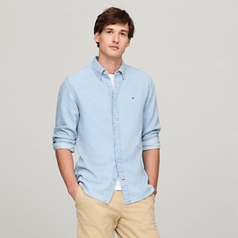 Men's Tommy Hilfiger Natural Plaid Soft Poplin Shirt