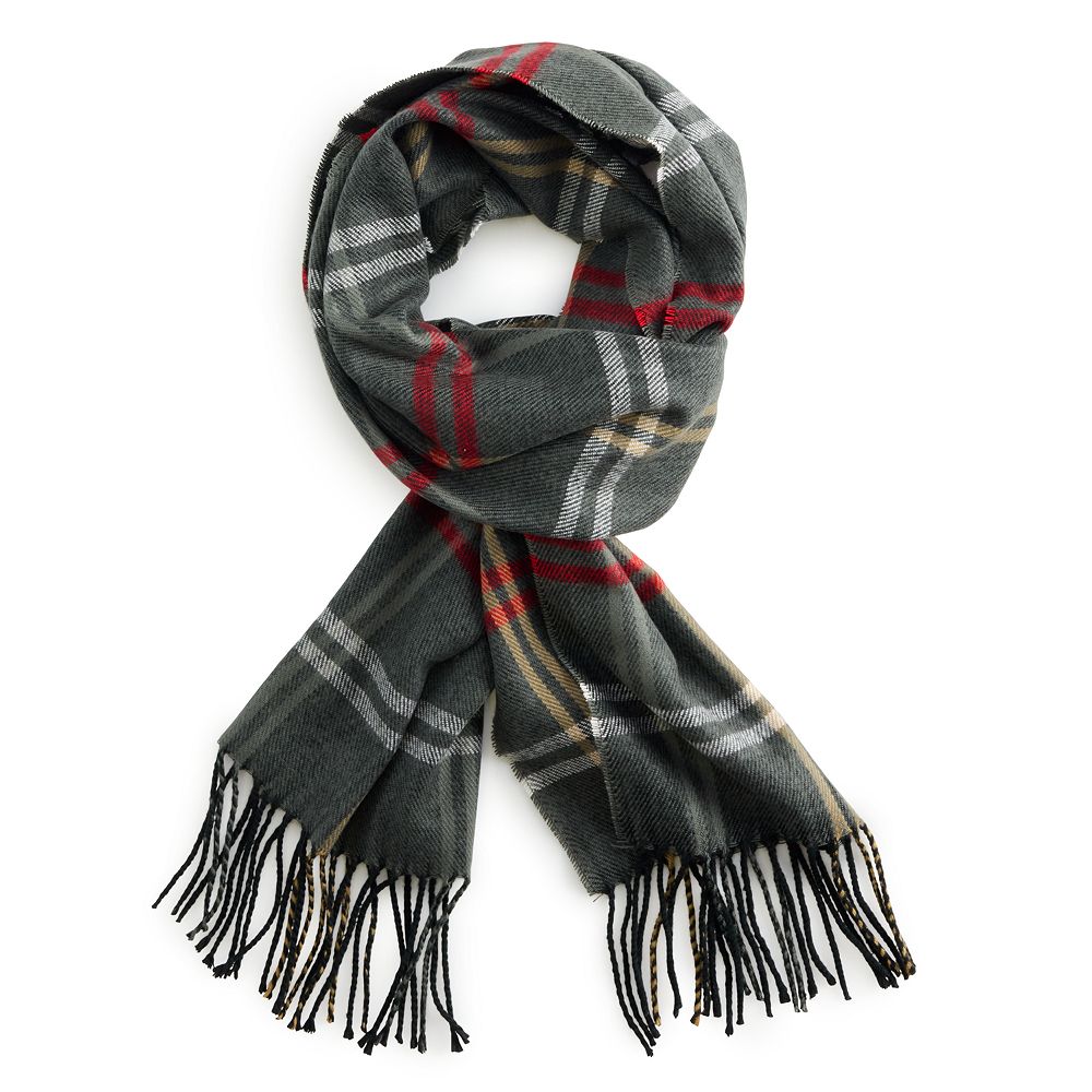 Women's Softer Than Cashmere Gray Classic Plaid Scarf