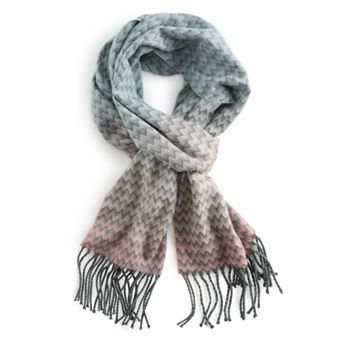 Women's Softer Than Cashmere Pink Ombre Zig Zag Scarf