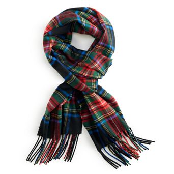 Women's Softer Than Cashmere Navy Classic Plaid Scarf