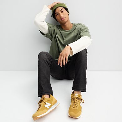 Men's Hollywood Long Sleeve Oversized Mock Two-Fer Tee