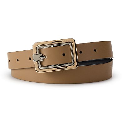 Women's Nine West Reversible Two Tone Finish Buckle Belt