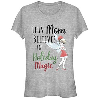 Disney's Tinker Bell Women's This Mom Believes In Holiday Magic Graphic Tee