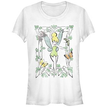 Disney's Tinker Bell Juniors' Leaves And Butterflies Frame Graphic Tee
