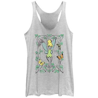 Disney's Tinker Bell Juniors' Leaves And Butterflies Frame Rackerback Graphic Tank