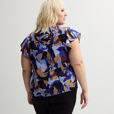 Plus Size Nine West V-Neck Blouse