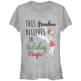 Disney's Tinker Bell Women's This Grandma Believes In Holiday Magic Graphic Tee