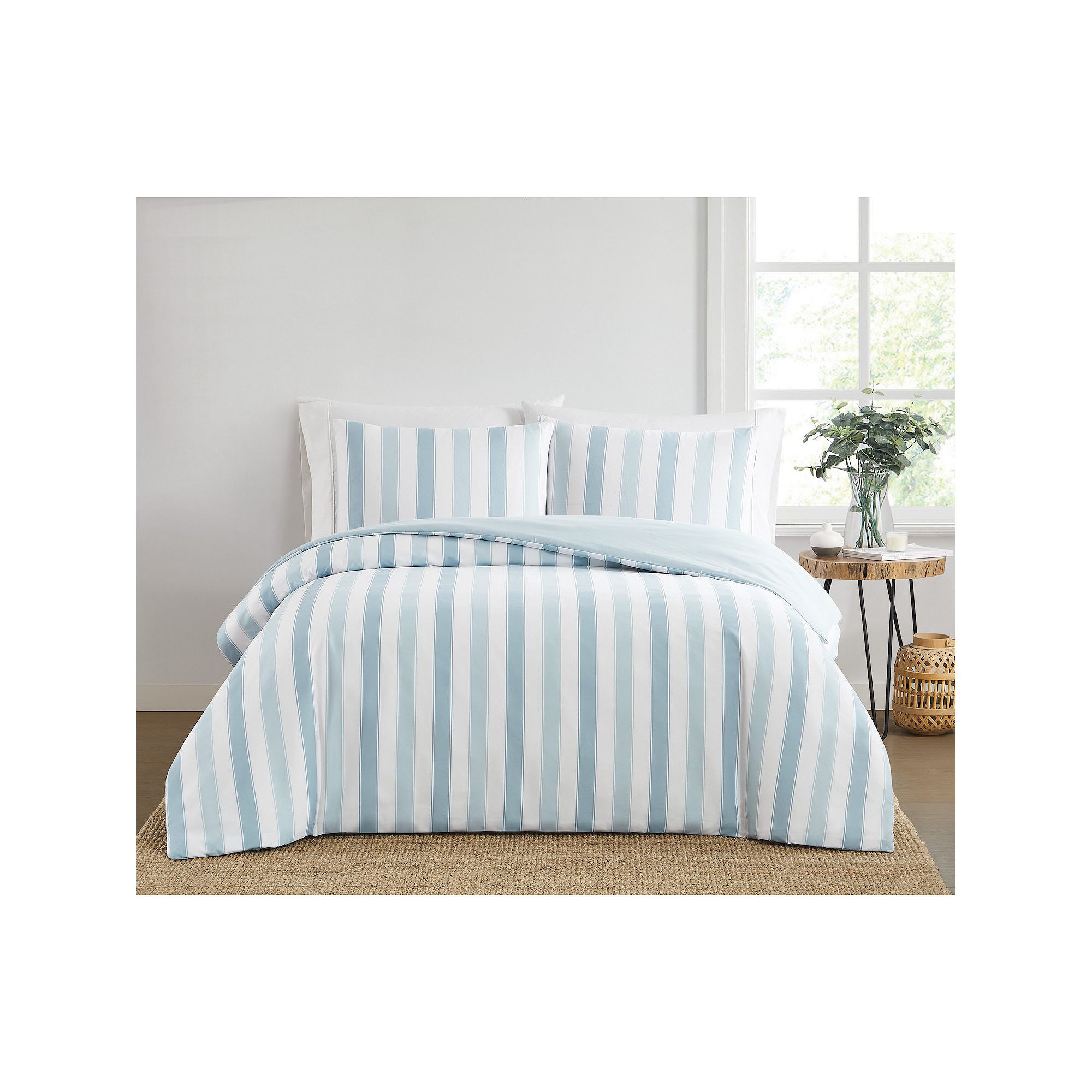 Truly Soft Aiden Stripe Duvet Cover Set, Blue White