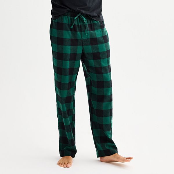 Men's Sonoma Goods For Life® Flannel Drawstring Pajama Pants - Green Buffalo Check (M)