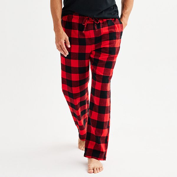 Men's Sonoma Goods For Life® Flannel Drawstring Pajama Pants - Red Buffalo Check (M)