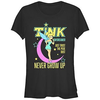 Disney's Tinker Bell Juniors' Daydreamer Cover Neon Colors Graphic Tee