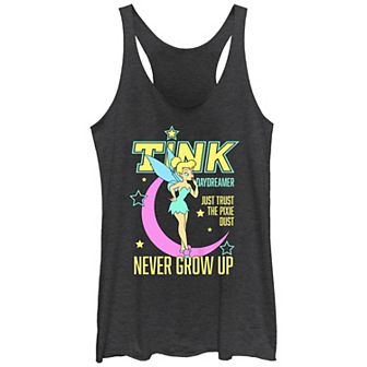 Disney's Tinker Bell Juniors' Daydreamer Cover Neon Colors Racerback Graphic Tank