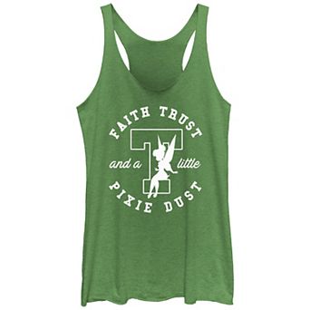 Disney's Tinker Bell Juniors' Faith Trust And A Little Pixie Dust Stamp Racerback Graphic Tank