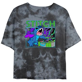 Disney's Lilo & Stitch Juniors' DJ Stitch Cropped Graphic Tee