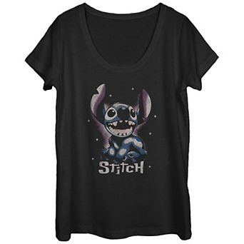 Disney's Lilo & Stitch Juniors' Stars And Stitch Scoop Neck Graphic Tee