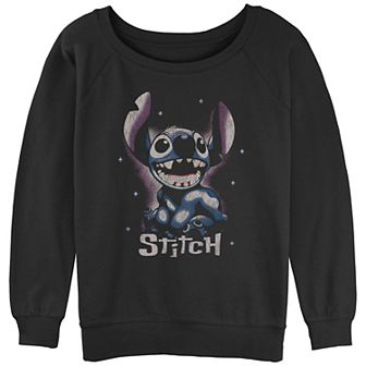 Disney's Lilo & Stitch Juniors' Stars And Stitch Slouchy Terry Graphic Pullover