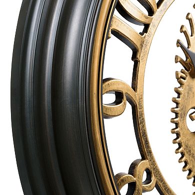 La Crosse Technology Clock 20-in. Bronze Antiqued Gears Quartz Analog Wall Clock