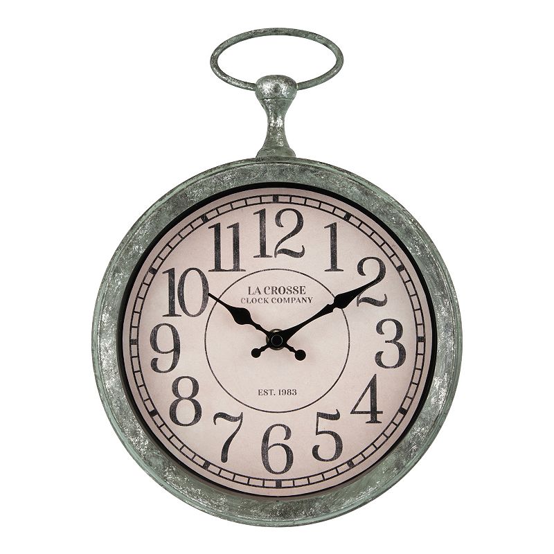 La Crosse Technology Clock 9-in. Pocket Watch Quartz Analog Wall Clock, Green