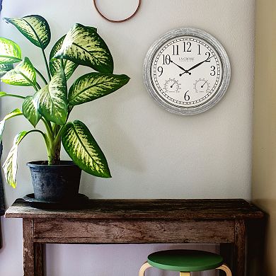 La Crosse Technology 14-in. Silas Indoor/Outdoor Galvanized Quartz Analog Wall Clock