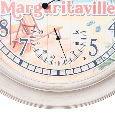 La Crosse Technology 26.2-in. Indoor / Outdoor Whitewash Quartz Clock with Temperature